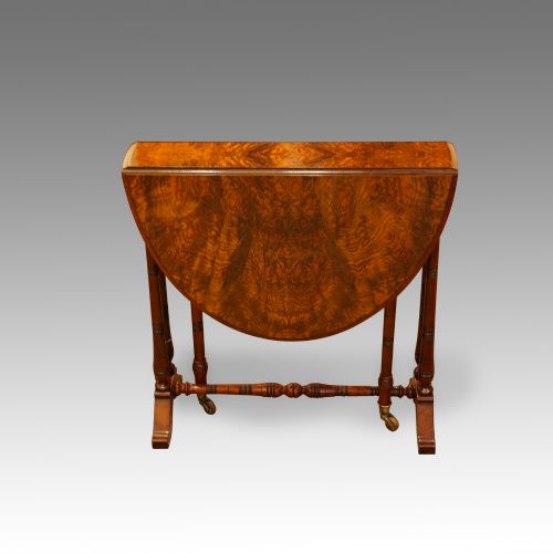 fig 1. Victorian burr walnut small Sutherland table