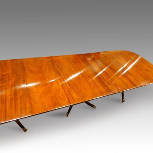 fig 1. Antique Edwardian mahogany 3 pillar dining table