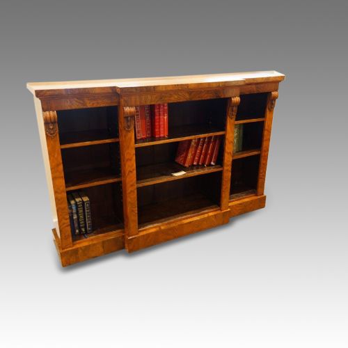 Victorian Breakfront Walnut Bookcase