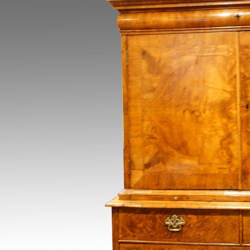 fig 1. Queen Anne walnut fitted cabinet on chest