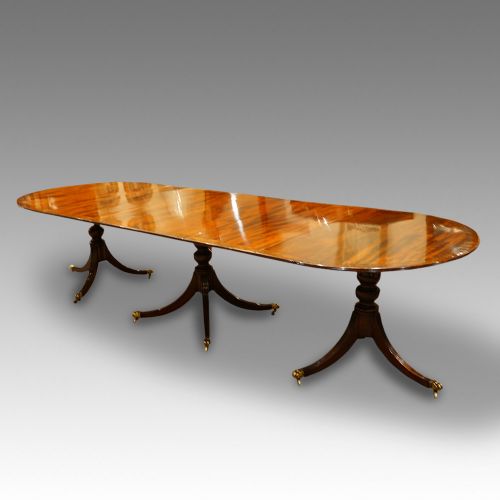 Edwardian 12 Seat Triple Pillar Dining Table