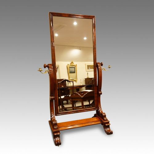 Magnificent Victorian Mahogany Cheval Mirror