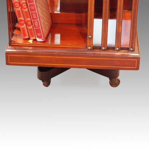 fig 1. Edwardian inlaid 3 tier revolving bookcase