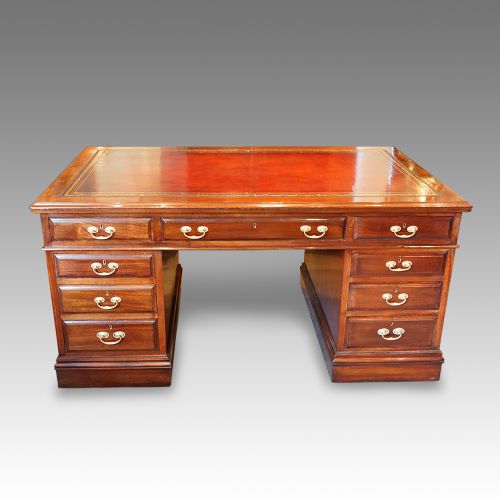 Edwardian Mahogany Partners Desk