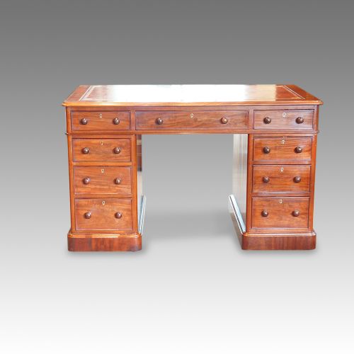 Victorian Mahogany Pedestal Desk