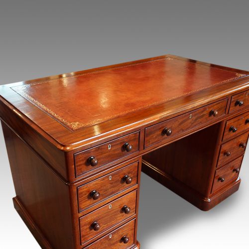 fig 3. Victorian mahogany pedestal desk