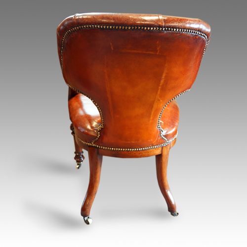 fig 2. Superb Victorian mahogany and leather desk chair