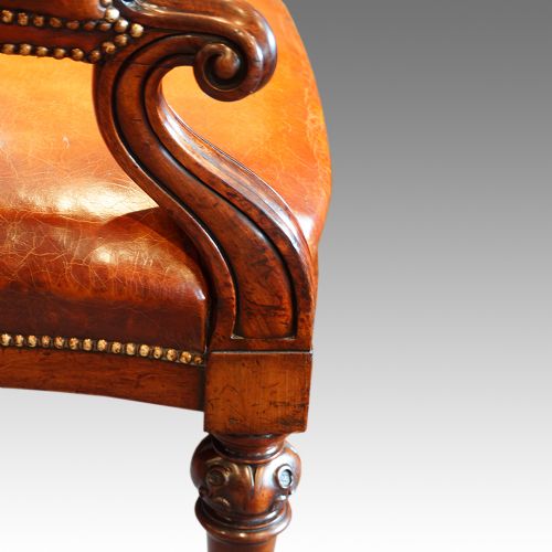 fig 3. Superb Victorian mahogany and leather desk chair