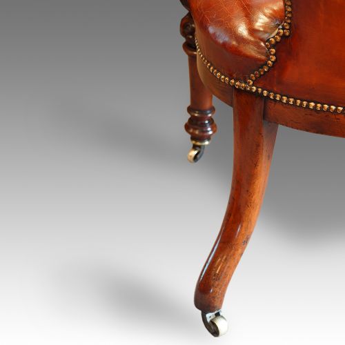 fig 4. Superb Victorian mahogany and leather desk chair