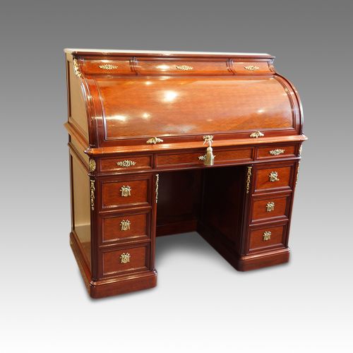 Antique French Parquetry Cylinder Desk