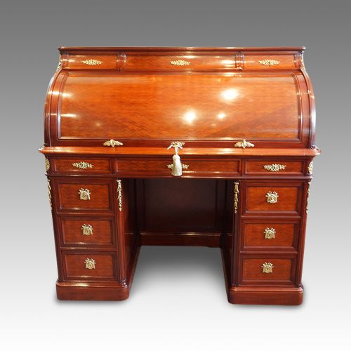 fig 1. Antique French parquetry cylinder desk