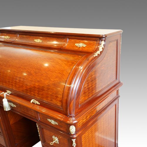 fig 4. Antique French parquetry cylinder desk