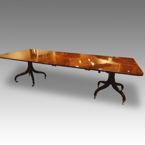 Regency Mahogany Twin Pillar Dining Table