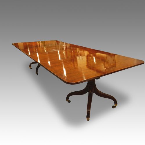 fig 2. Regency mahogany twin pillar dining table