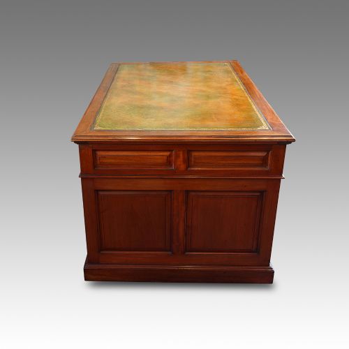 fig 1. Edwardian mahogany paneled pedestal desk