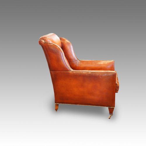 fig 3. Pair of Edwardian leather club chairs