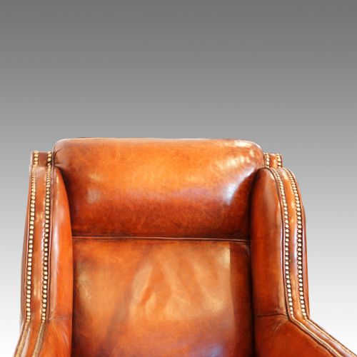 fig 4. Pair of Edwardian leather club chairs
