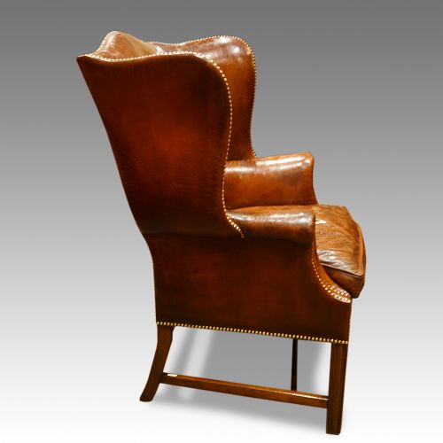 fig 1. Pair of Georgian style leather wing-chairs