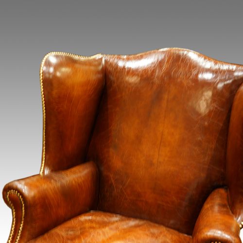 fig 3. Pair of Georgian style leather wing-chairs