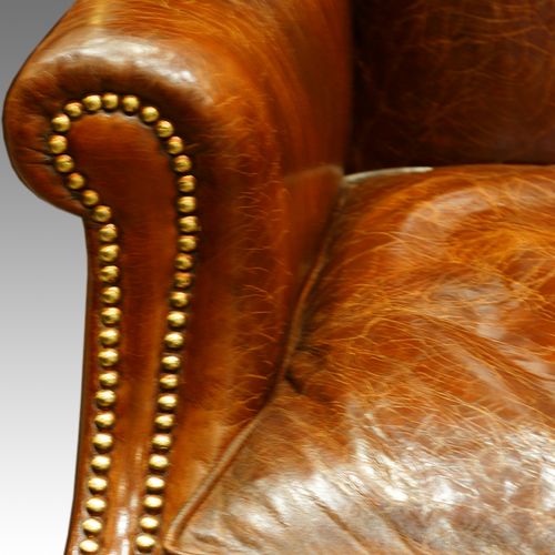 fig 4. Pair of Georgian style leather wing-chairs