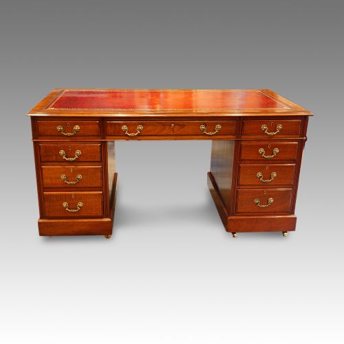 Mahogany Double Pedestal Desk Circa 1920
