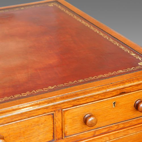 fig 2. Victorian golden oak pedestal desk