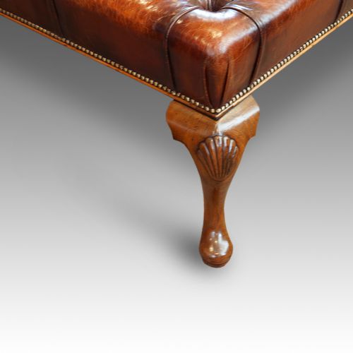 fig 2. Magnificent leather and walnut coffee table stool
