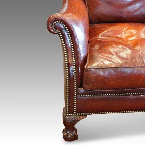 fig 2. Pair of Edwardian leather club armchairs