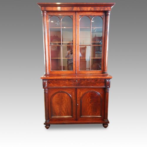 William IV Mahogany Chiffonier Bookcase