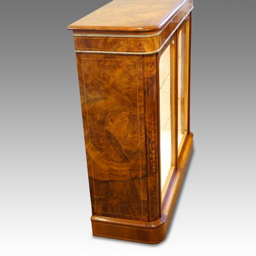 fig 1. Victorian 2 door inlaid walnut pier cabinet
