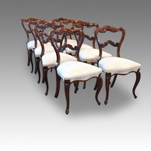 Set of 8 Victorian Rosewood  Dining Chairs