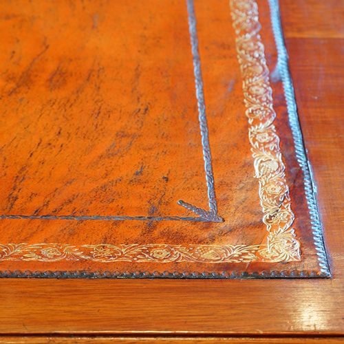 fig 3. Late Victorian walnut pedestal desk