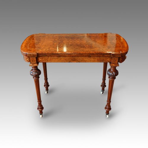 Victorian Inlaid Walnut Cardtable