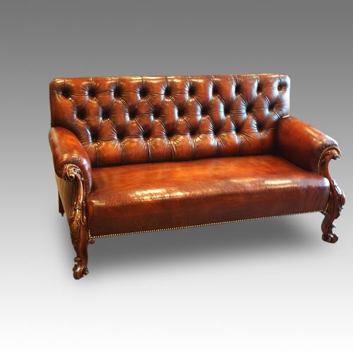 Victorian Leather Gentlemans Club Sofa