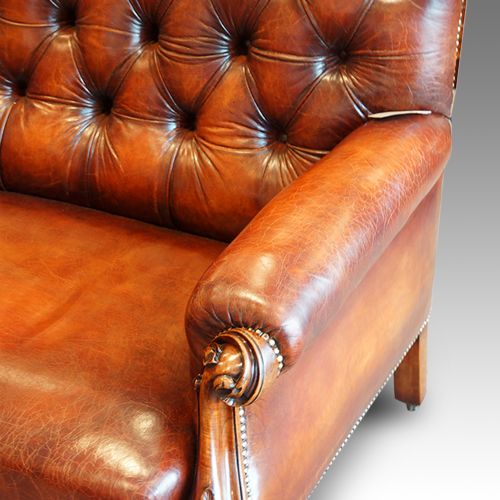 fig 3. Victorian leather gentlemans club sofa
