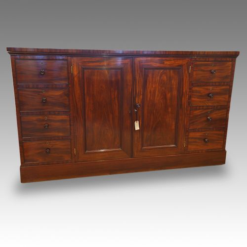 Antique Mahogany Housekeepers Linen Press Cupboard