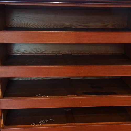 fig 3. Antique mahogany housekeepers linen press cupboard