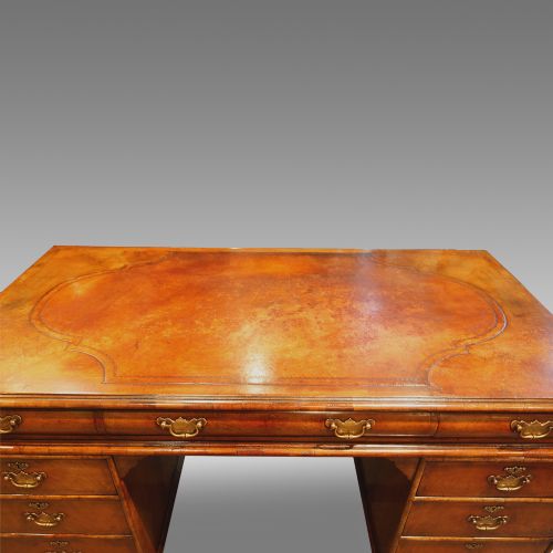 fig 1. Edwardian walnut pedestal desk