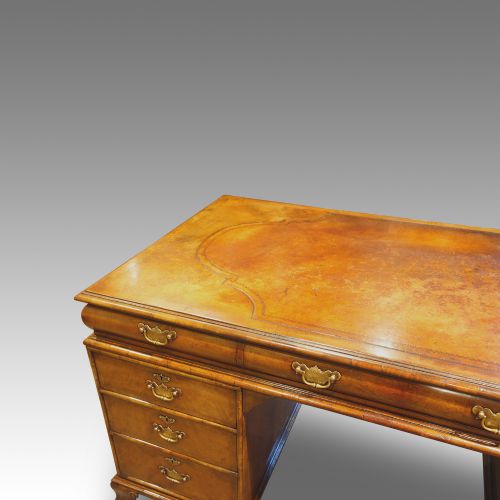 fig 2. Edwardian walnut pedestal desk