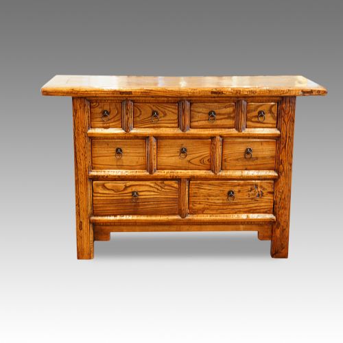 Chinese Elm Multi Drawer Chest