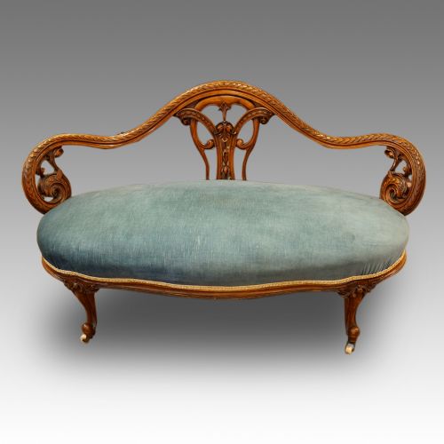 Victorian Walnut Window Seat