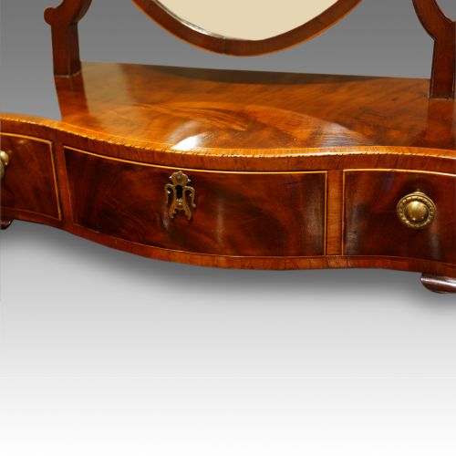 fig 1. Antique inlaid mahogany dressing table mirror