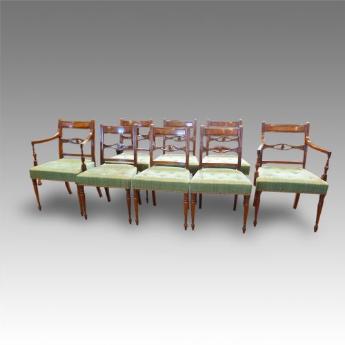 Set of 8 Regency Mahogany Dining Chairs