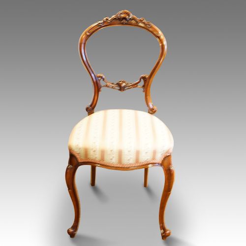fig 1. Set of 6 Victorian walnut dining chairs