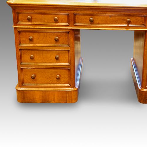 fig 1. Victorian oak partners desk of rare small size