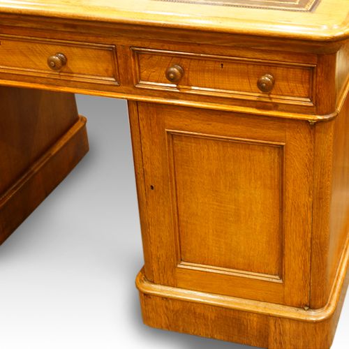 fig 2. Victorian oak partners desk of rare small size