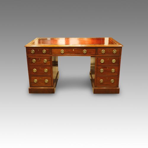 fig 1. Early Victorian mahogany pedestal desk