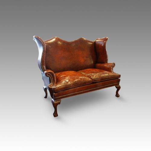 fig 1. Georgian leather wing sofa