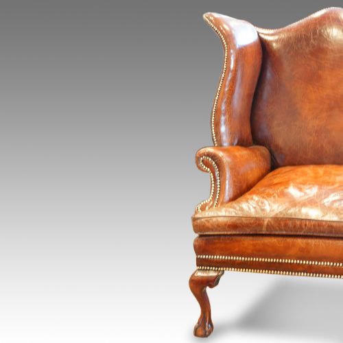 fig 2. Georgian leather wing sofa