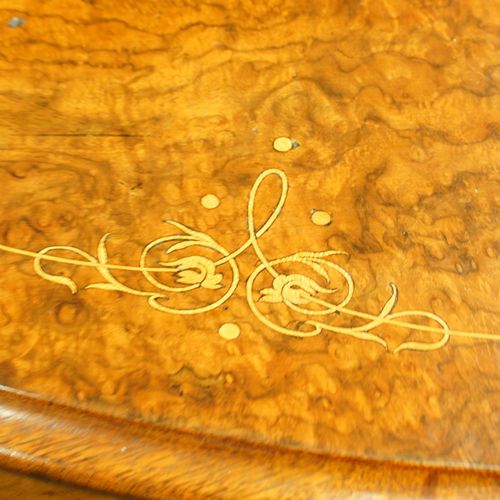 fig 3. Victorian oval inlaid walnut stretcher table